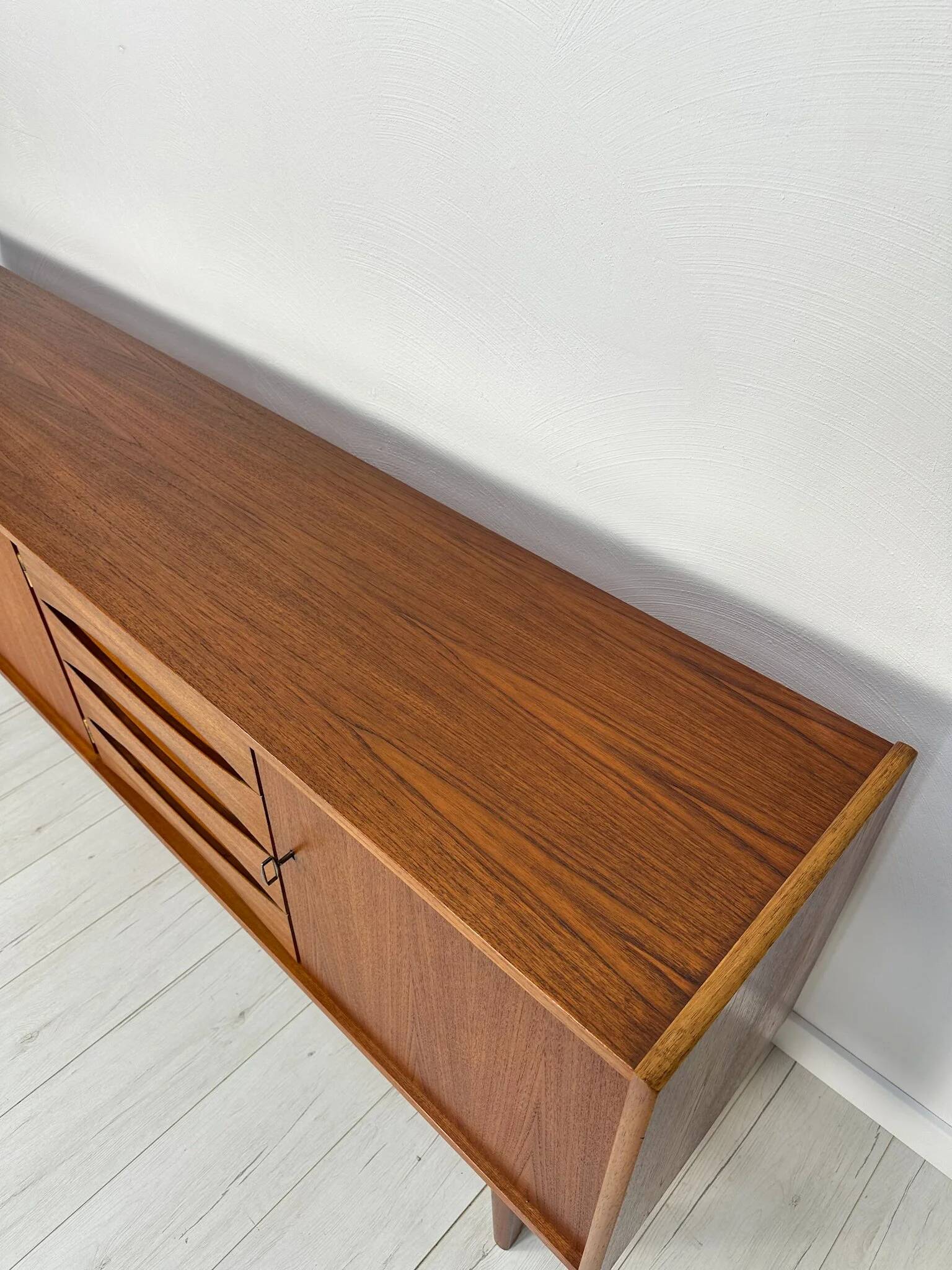 1960s Vintage Large Minimalistic Mid-Century Teak Sideboard