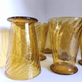 Set of 6 amber glasses