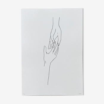 Art print "Hands" by Iosephine Prints - black
