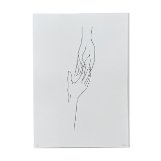 Art print "Hands" by Iosephine Prints - black