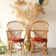 Ensemble de 2 chaises Audoux-Minnet en rotin années 60