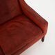 Red leather sofa, Scandinavian design, 1960s, designer: Fredrik Kayser, production: Vatne Møbler