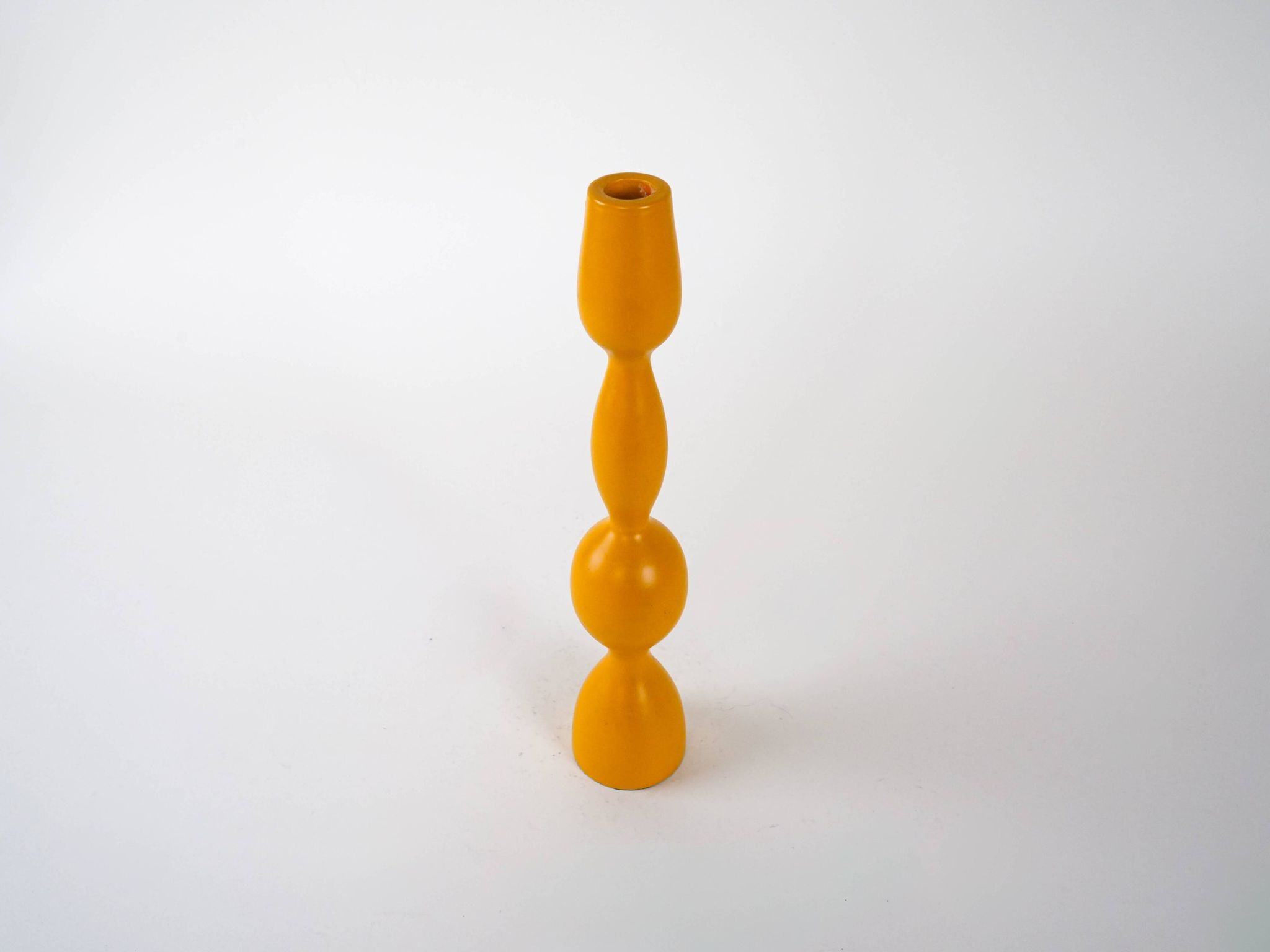 Mustard-colored candlestick, Danish design, 1970s, made in Denmark