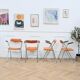 6 orange folding chairs