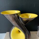 Large yellow and black vase