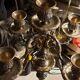 Silver metal candlestick 5 lights baroque style