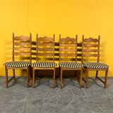 Set of 4 vintage oak dining chairs