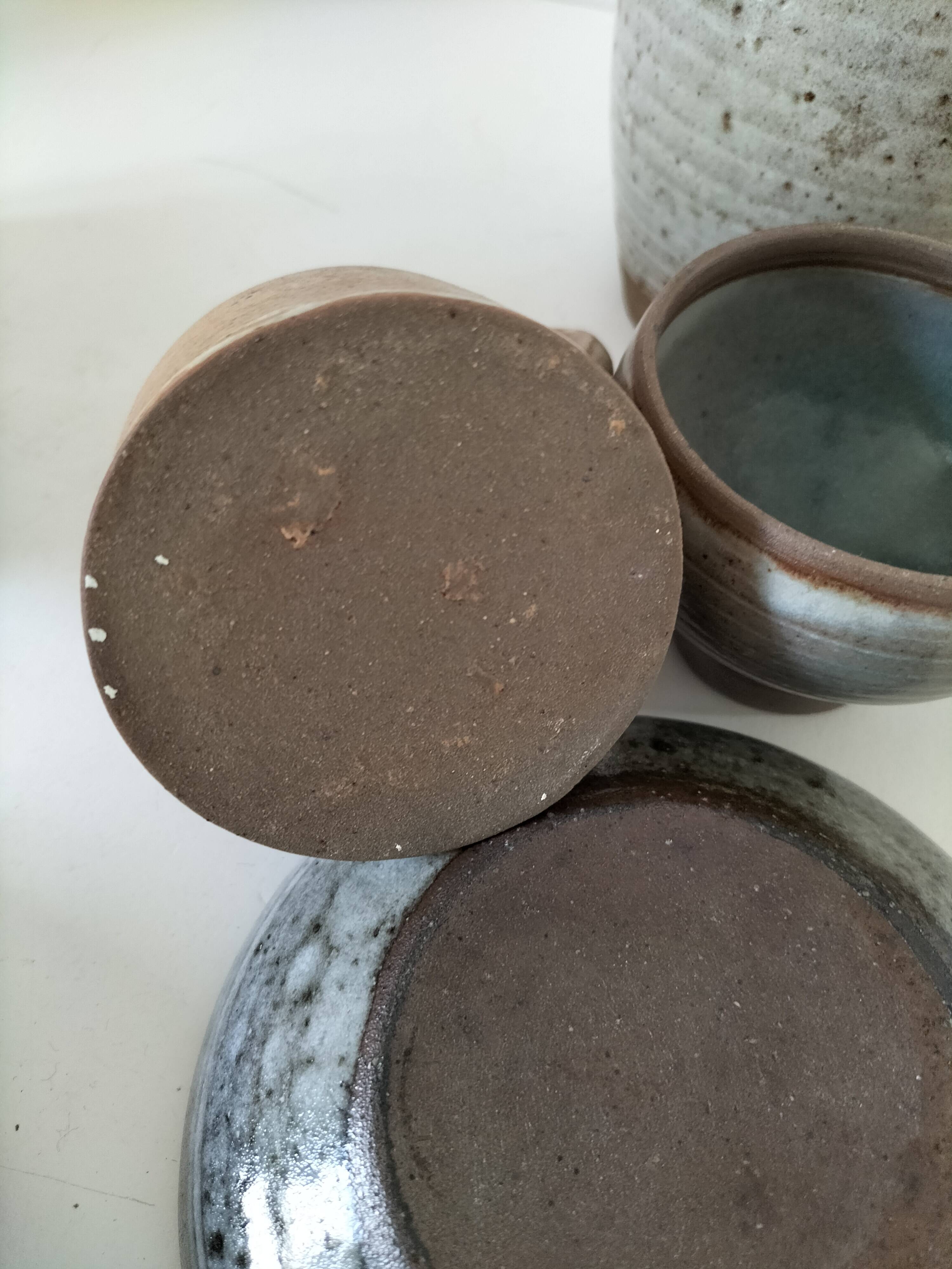 Stoneware service Puisaye – breakfast set - 7 pieces