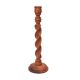 Rosewood long modernist candlestick, Denmark, 1970s.