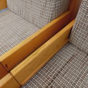 Set of 2 vintage fireside chairs in pine and fabric from the 70s