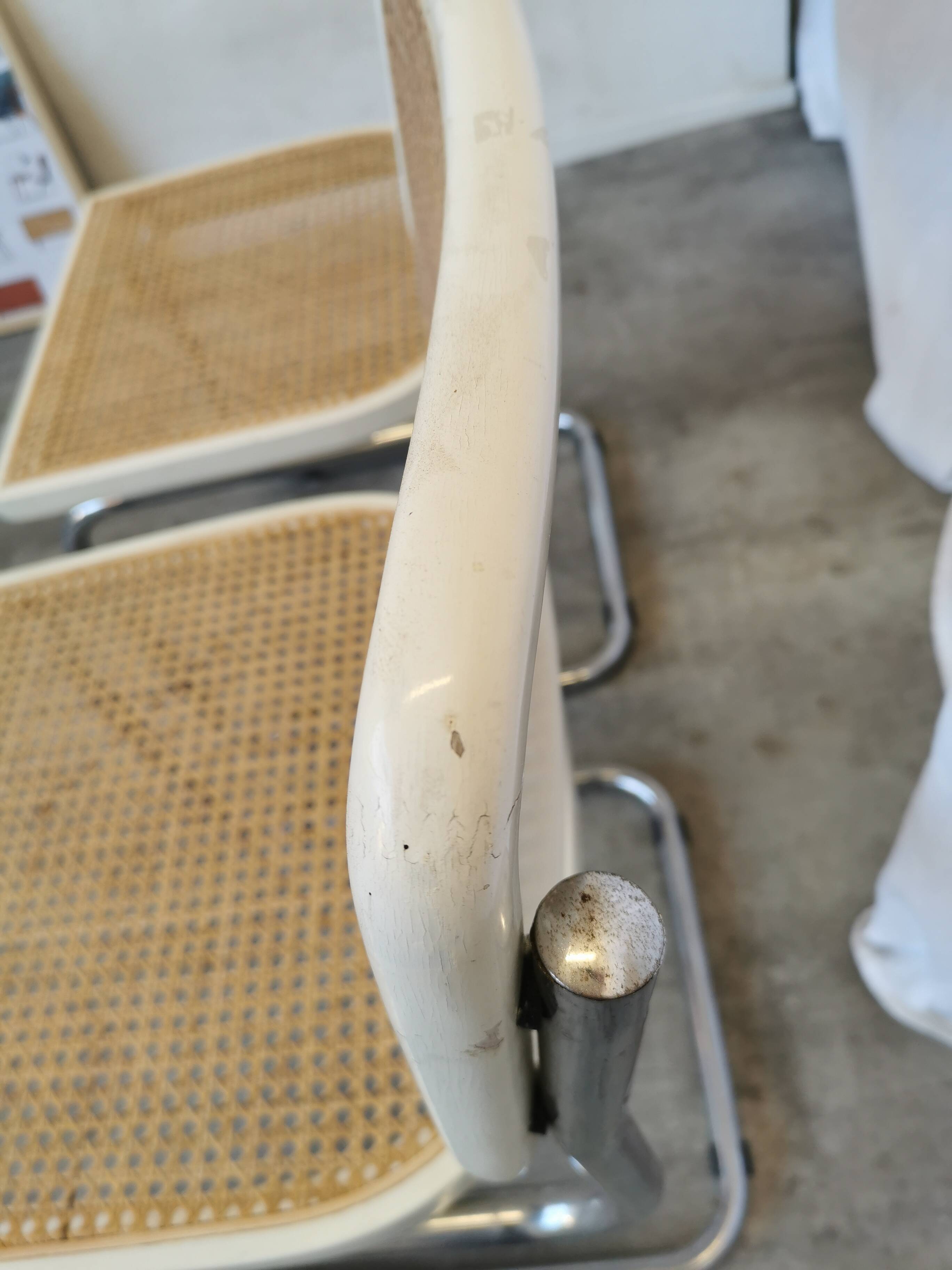 Ensemble de 2 chaises Cesca vintage de Marcel Breuer : chaises de salle à manger en osier style Mid-Century Modern