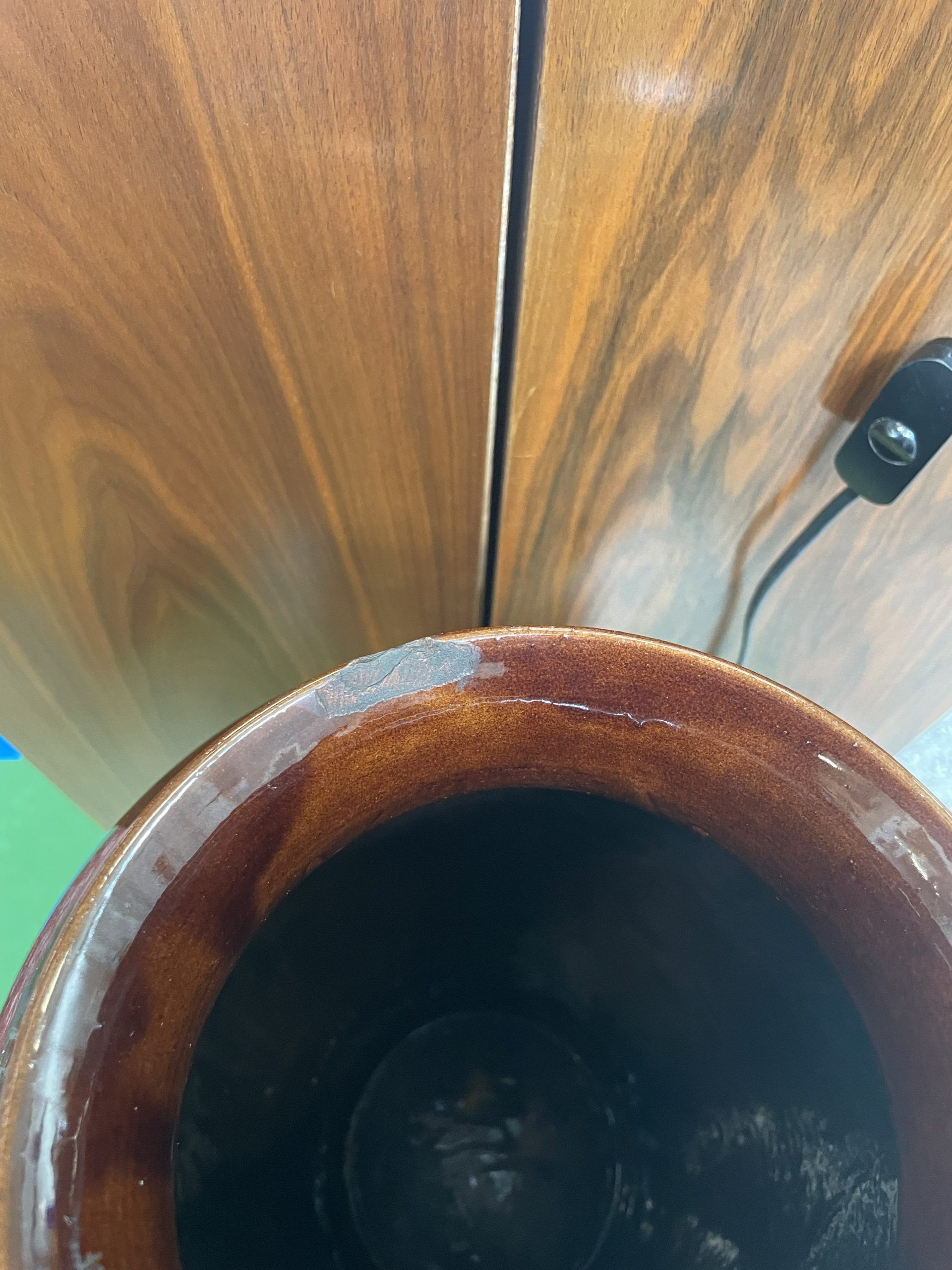 Vintage brown floor vase