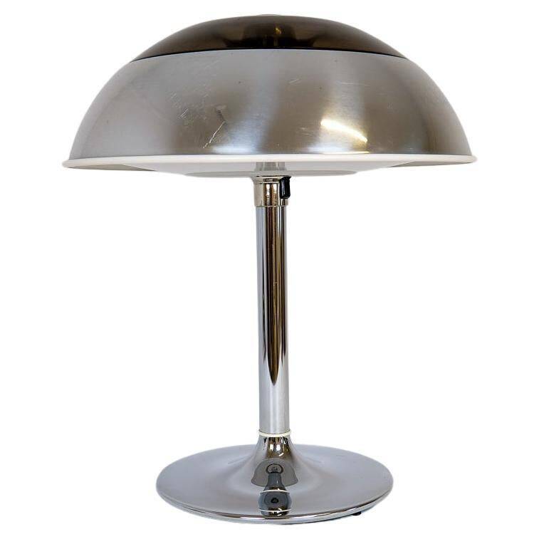 Large Space Age chrome table lamp by Fagerhults, Sweden, 1970s.