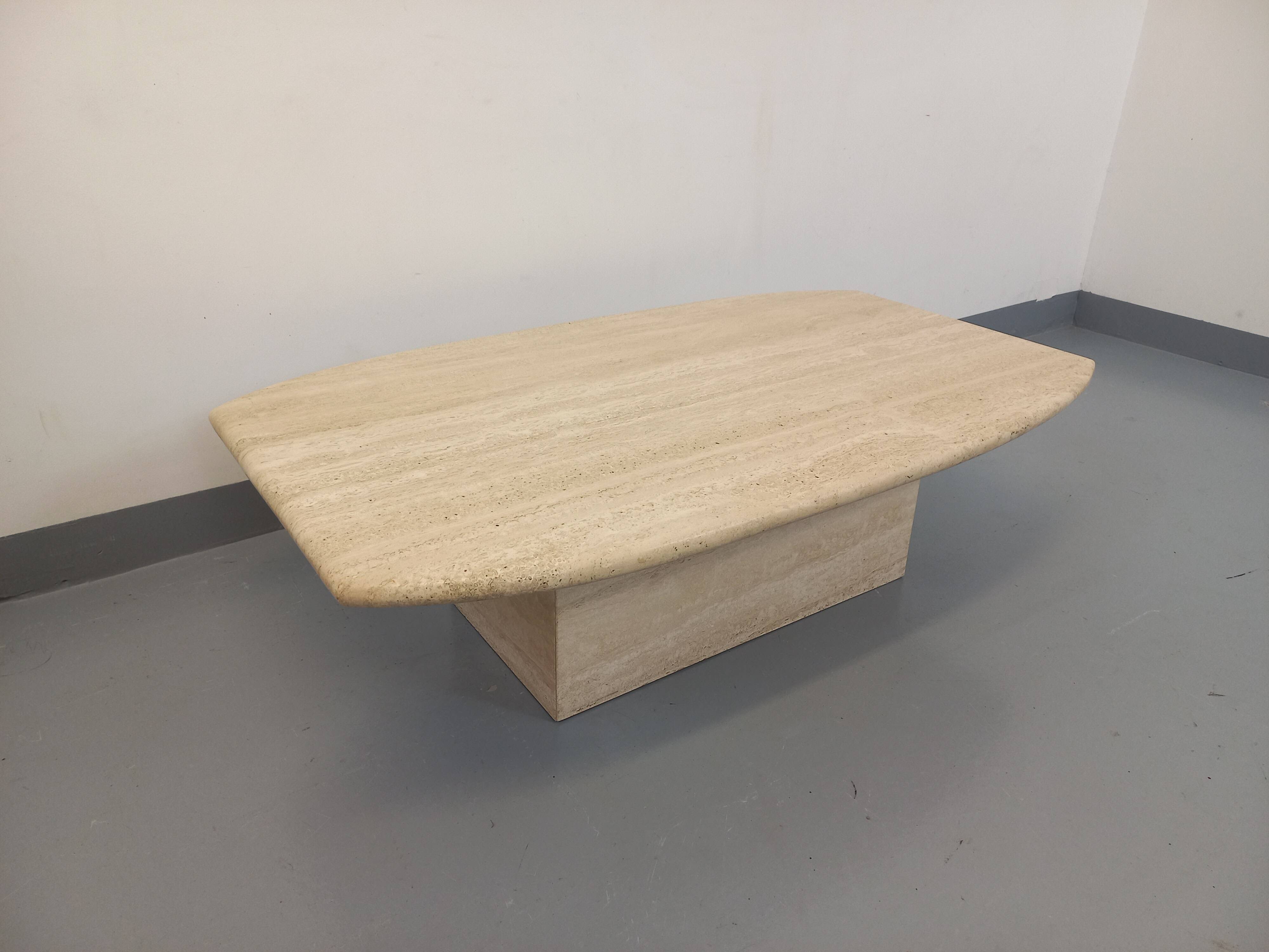 Vintage travertine coffee table from the 80s