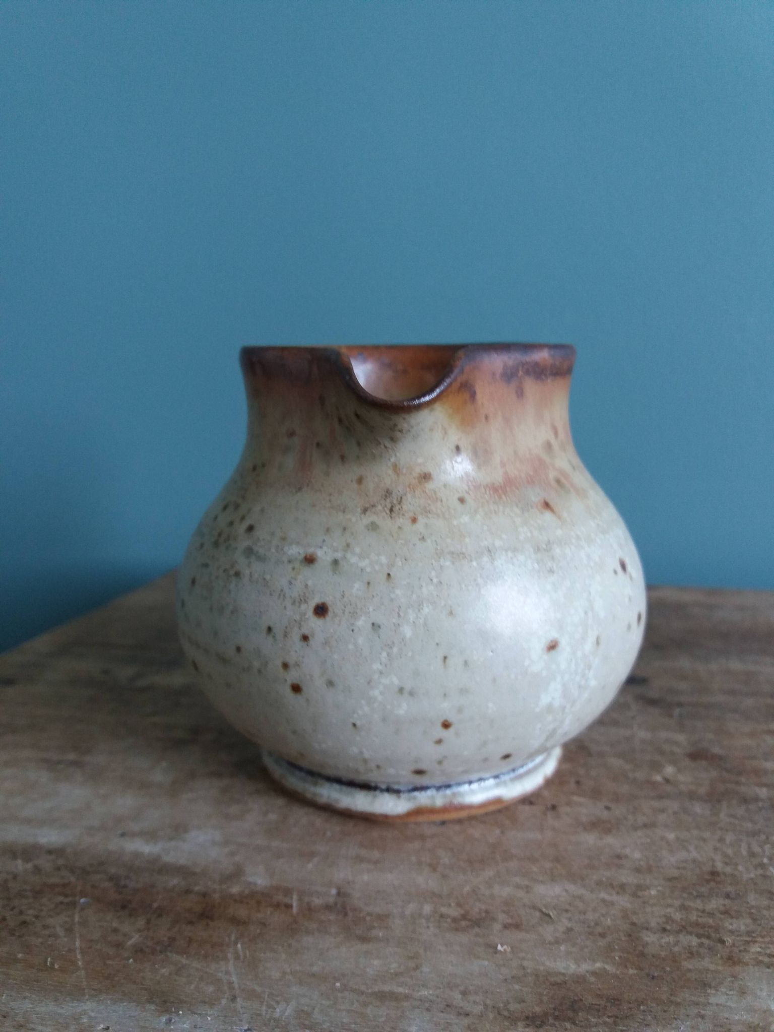 Milk jug, stoneware pitcher from Puisaye, Jean-Pierre Prud'homme