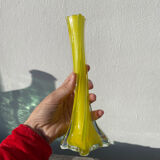 Murano yellow glass soliflore vase, 1960