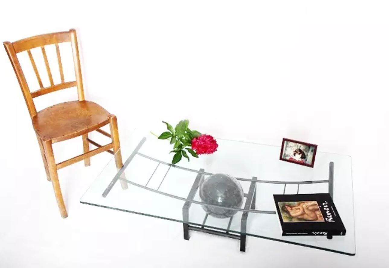 Marble coffee table - glass