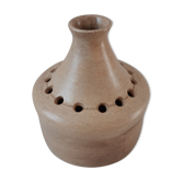 Vase pique-fleurs soliflore en grès fait-main années 70