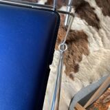 Set of 6 blue chairs with design curves
