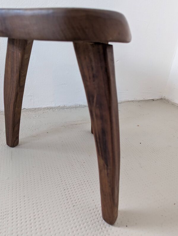 Tabouret bas en bois massif, Henri Bataille