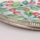 Oval Art Deco plate in earthenware and pierced metal with cherries