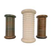 Vases cylindriques ribbés scandinaves vintage, années 1960, ensemble de 3