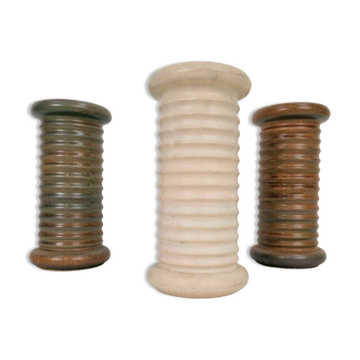 Vintage Scandinavian Ribbed Cylinder Vases, 1960s, Set of 3