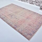 Vintage Pink Floral Wool Carpet sku 3210