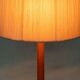 Vintage Swedish wooden floor lamp with pleated shade from the 1960s.