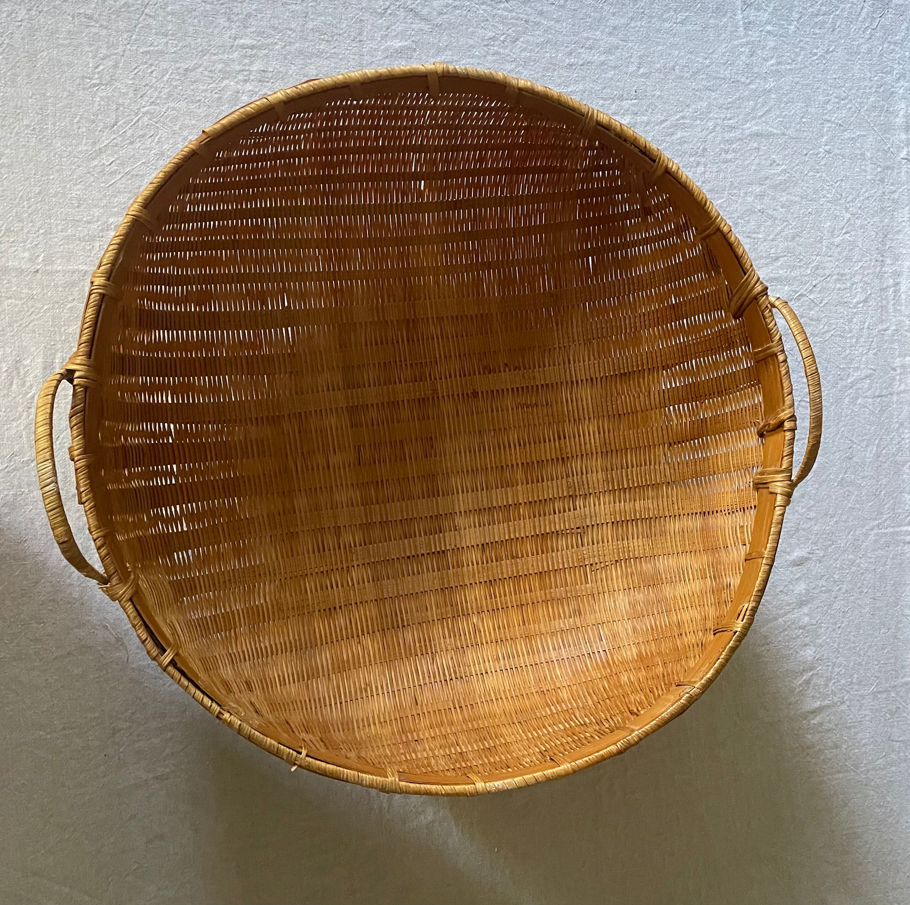 Round Basket made of Asian bamboo