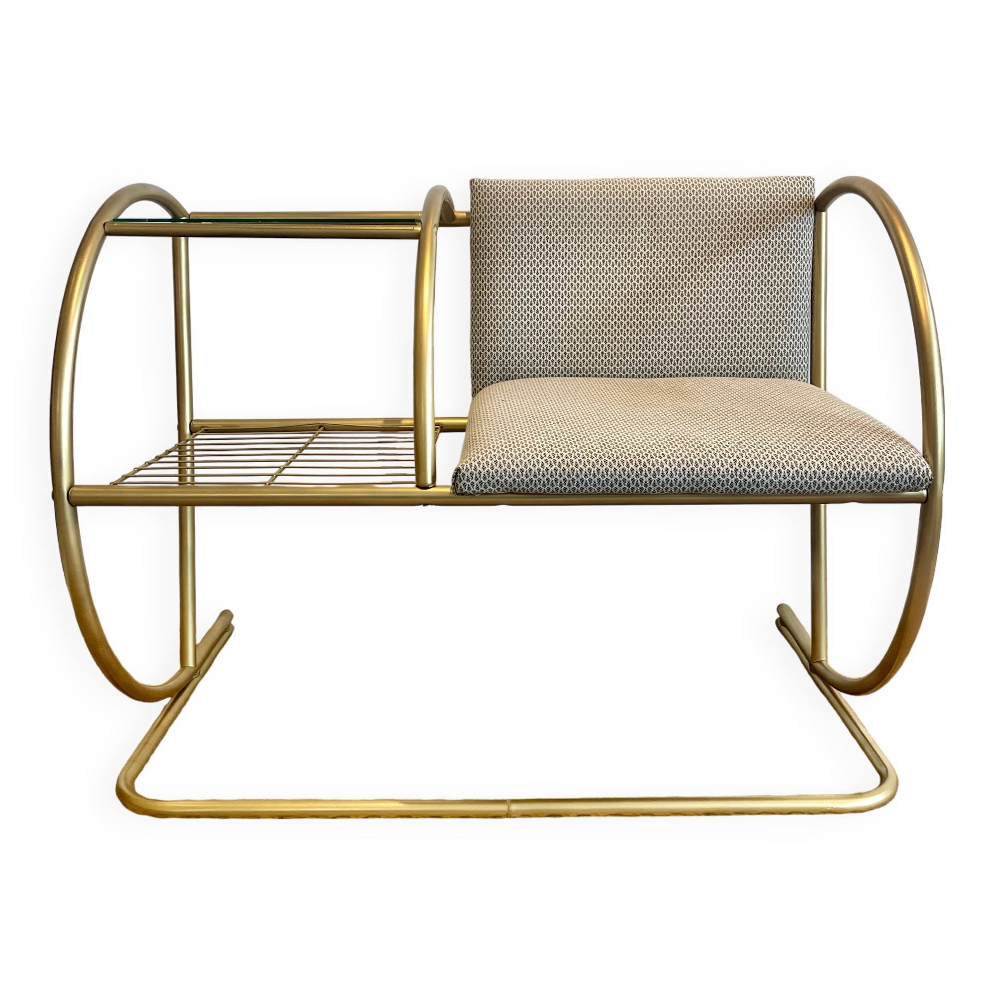 Banc téléphone vintage en métal