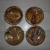 Set of 4 terracotta bowls (different decorations)