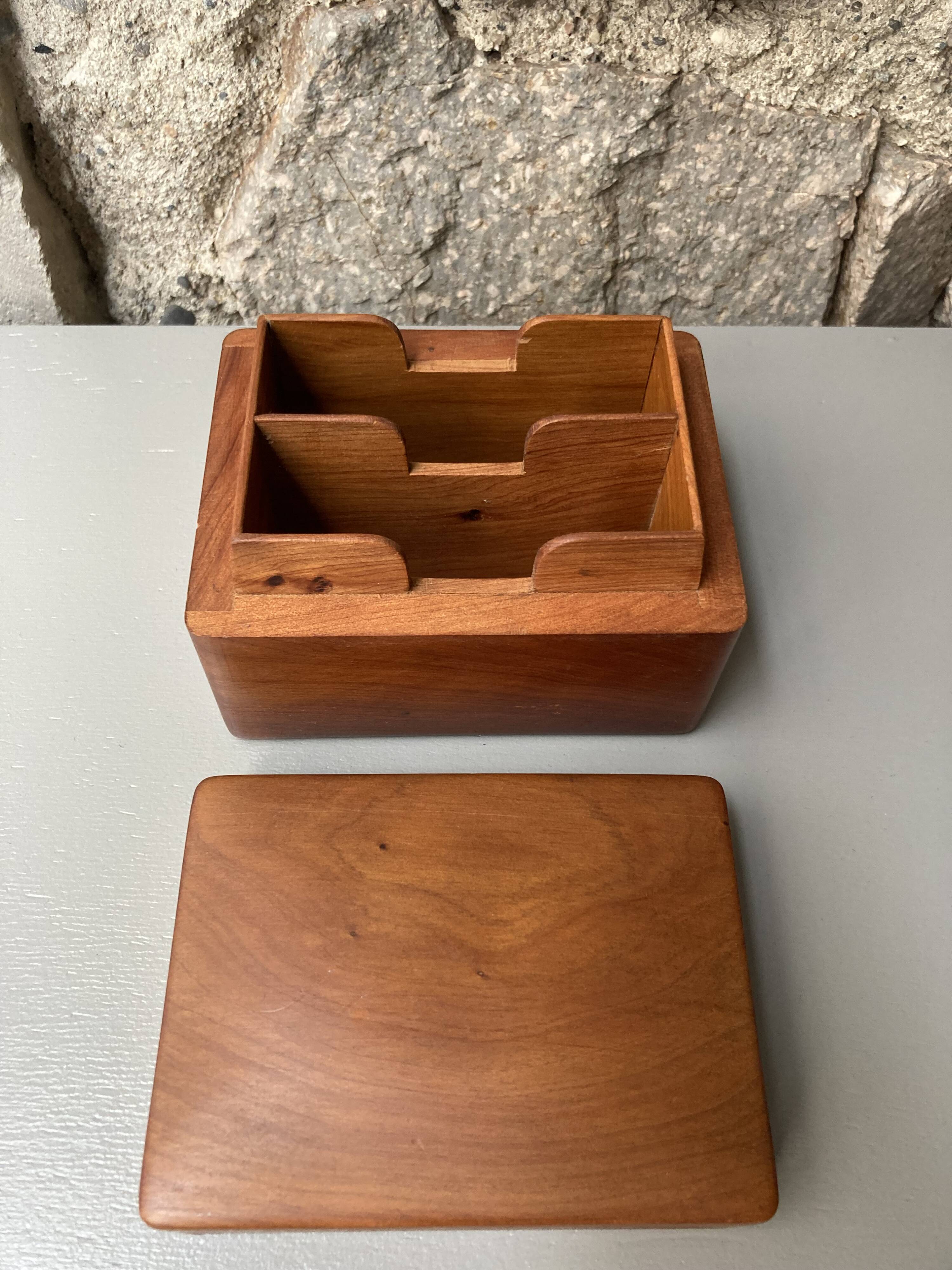 wooden index card box for office