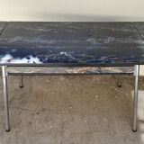 Extension table in Formica black marble year 60