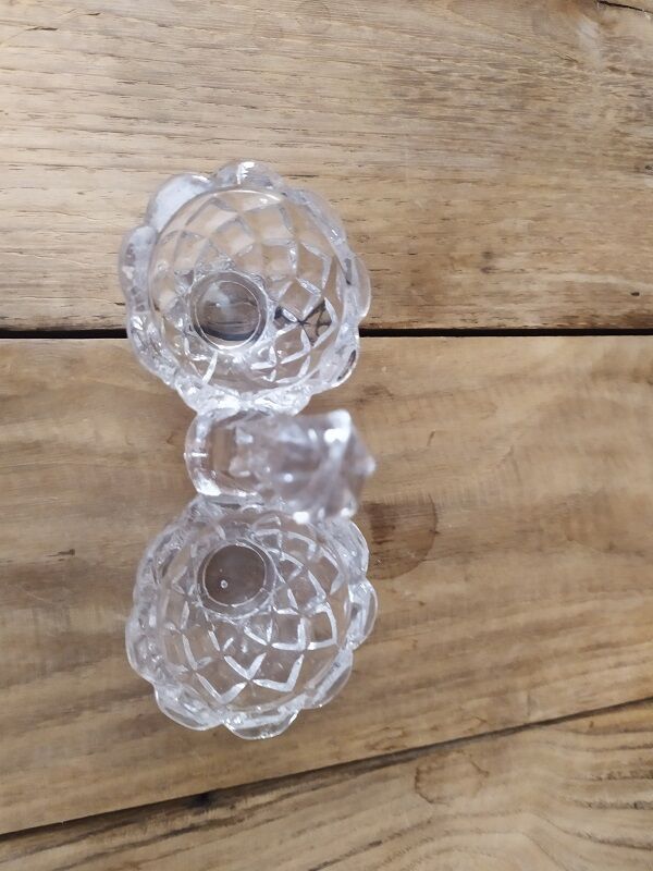 Vintage old moulded glass pepper shaker