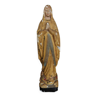 Saint Virgin Mary plaster statuette early 20th century