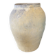 Yellow patinated cement grain jar