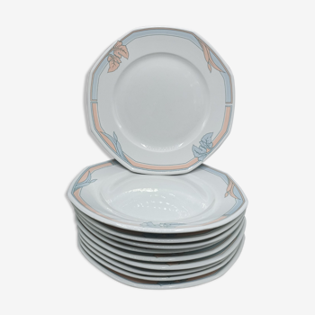 10 assiettes plates Sarreguemines - Alicante