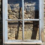 Porte d'entrée en chêne vitrée (4 carreaux)