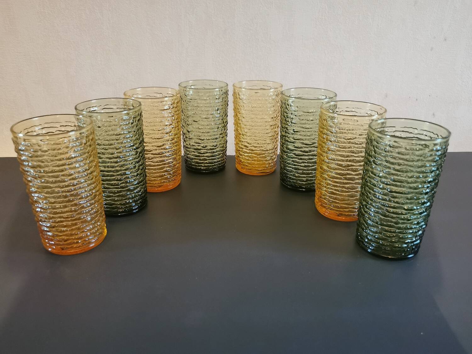 Vintage green anchor hocking soreno iced tea glass