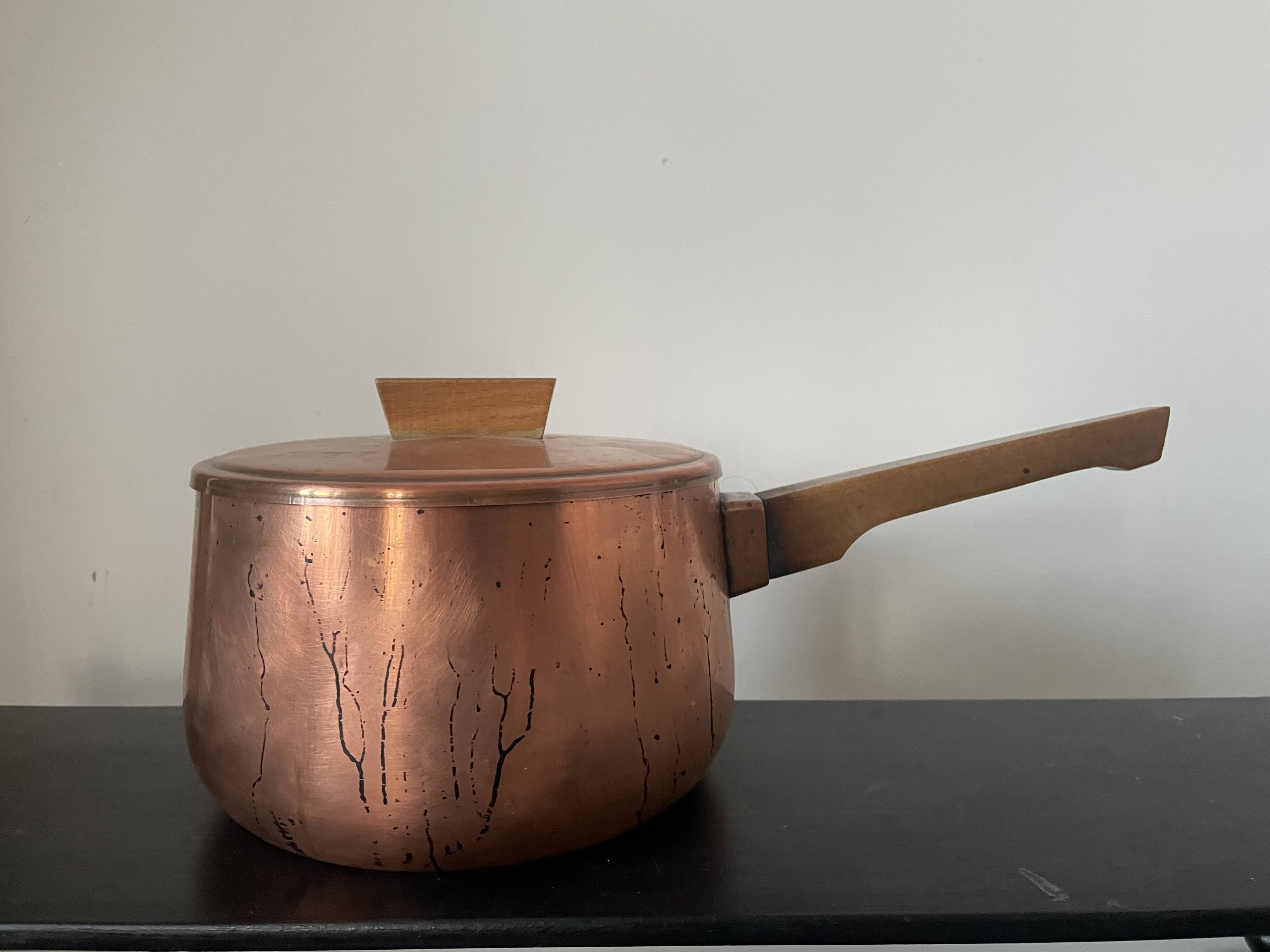 Casserole en cuivre étamé ancienne