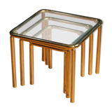 Nest of Three Chunky Brass Tables