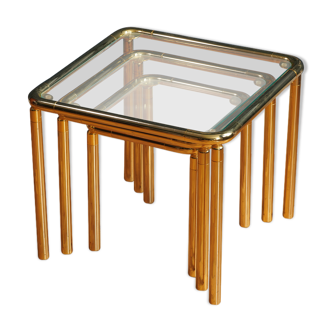 Tables gigognes en laiton Chunky
