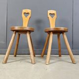 Pair of brutalist side chairs, 1960s - sweden