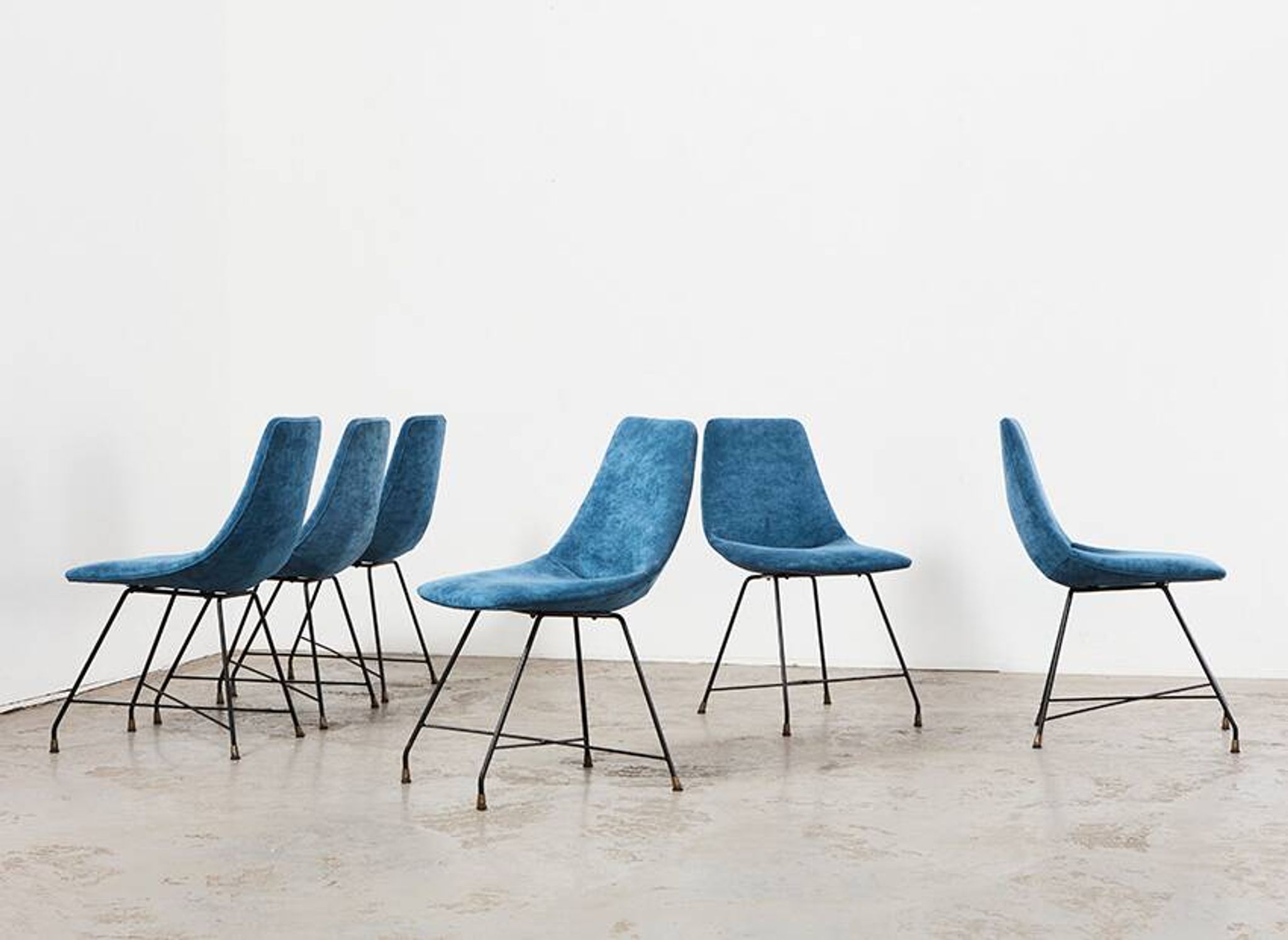 Augusto Bozzi Set of 6 Aster Dining Chairs for Saporiti Italy 1950s