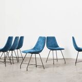 Augusto Bozzi Set of 6 Aster Dining Chairs for Saporiti Italy 1950s