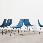 Augusto Bozzi Set of 6 Aster Dining Chairs for Saporiti Italy 1950s