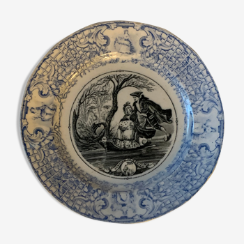 Old dessert plate Old and Johnston, astrological sign January, Aquarius