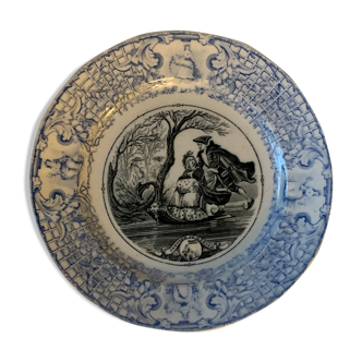 Old dessert plate Old and Johnston, astrological sign January, Aquarius