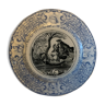 Assiette à dessert ancienne Vieillard et Johnston, signe astrologique Janvier, le Verseau